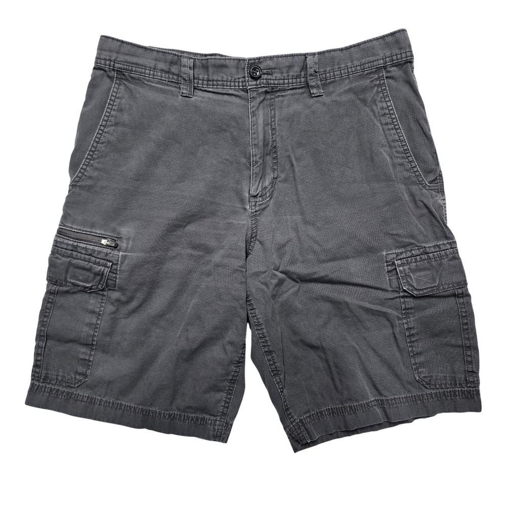 Eddie Bauer Mens Cargo Shorts Cotton Ripstop Outdoor Gorpcore Grey 34